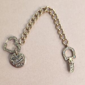 Juicy Couture Gold Charm Bracelet with Heart and Horseshoe